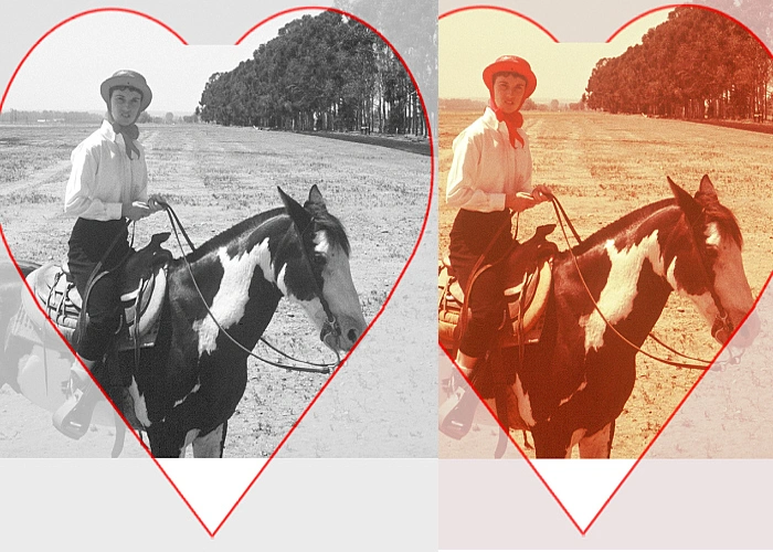 Heart shaped locket black and white vs bad color