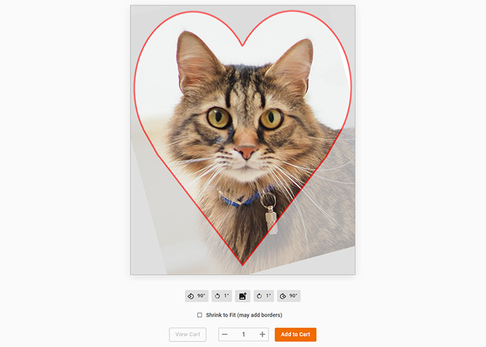 Heart shaped locket in the ordering system