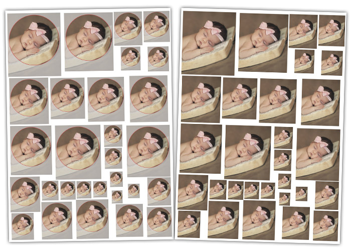 Locket prints with and without overlay